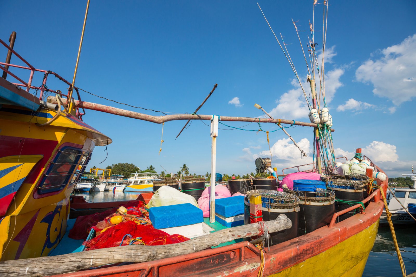 Fishing boat on the beach in Sri Lanka